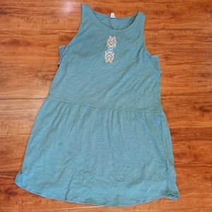 Roxy Girl Light Teal Embroidered Tank Dress, XL
